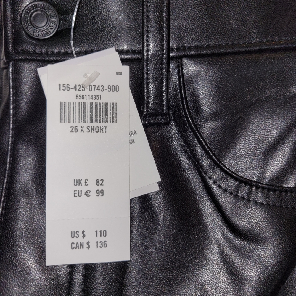 Abercrombie 90s straight leather pants - Picture 2 of 3
